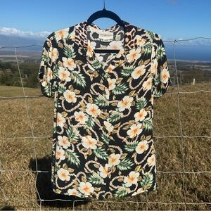 Denim & Supply Ralph lauren Retro Aloha Floral Animal Print Camp Shirt Xs